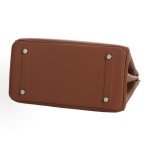 HERMES Birkin 25 Silver clasp platinum handbag 25 Women\'s Edition 37 Gold Brown